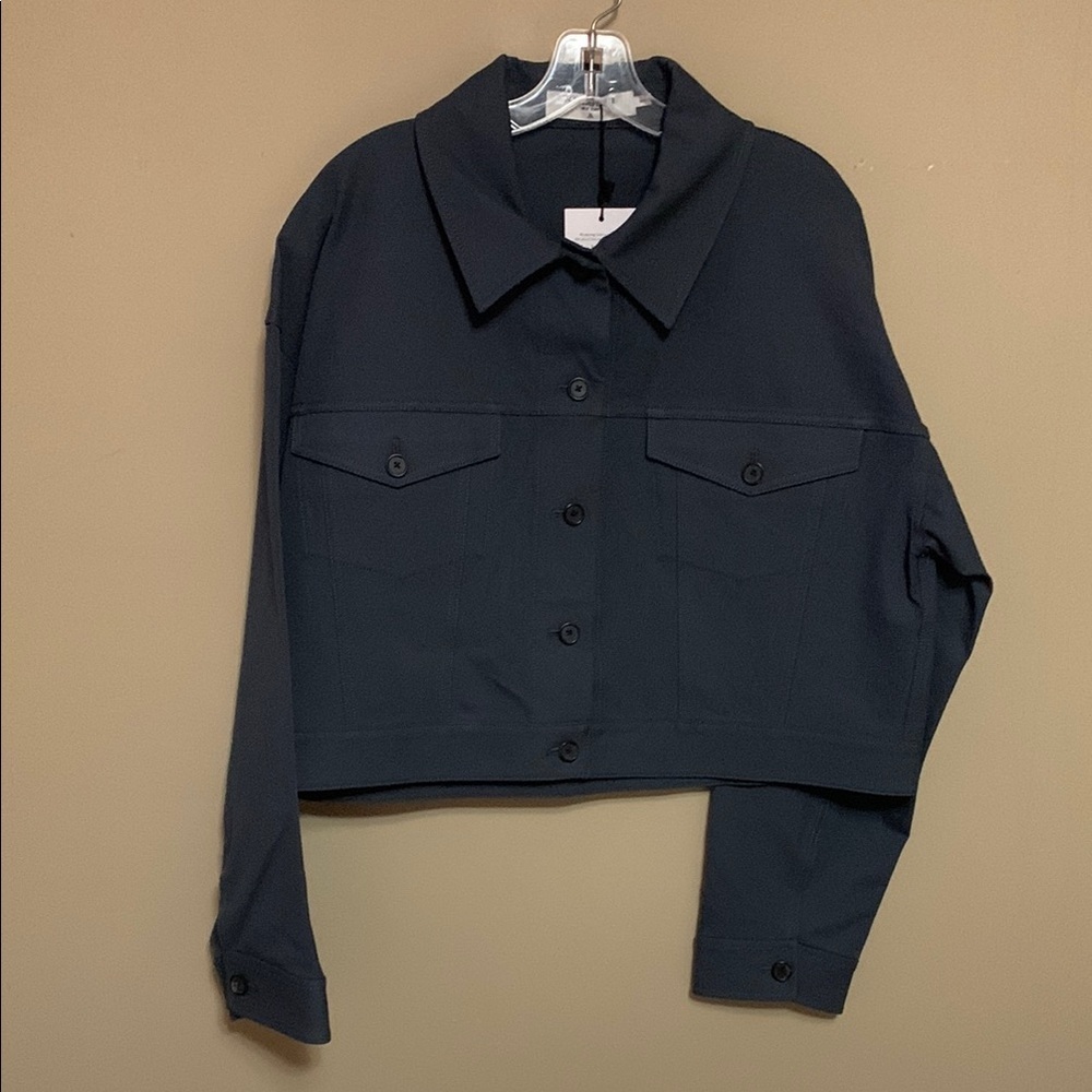 MM Lafleur The Anna Jacket-Better Than Denim Dusty Indigo SZ XL Cropped Luxury